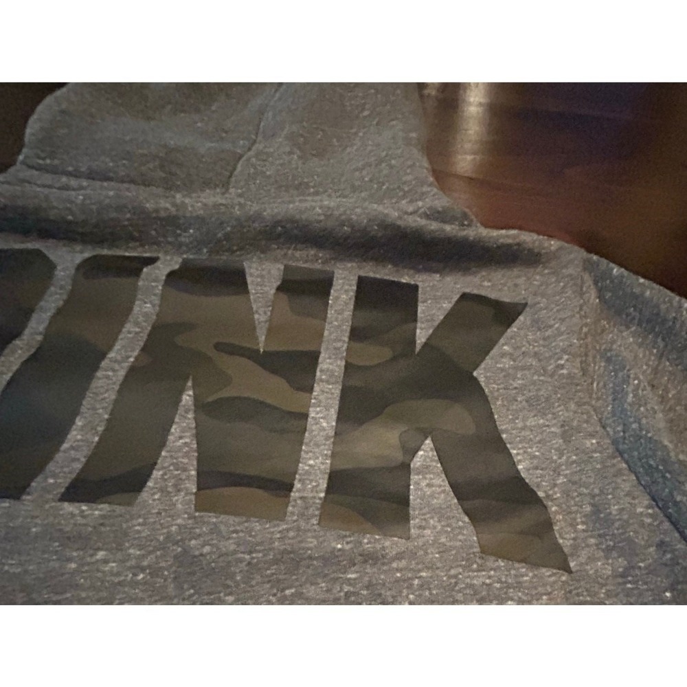 PINK Victoria's Secret Gray Fleece Lined Hoodie Sweatshirt Casual Comfy Sz Small - Picture 5 of 8